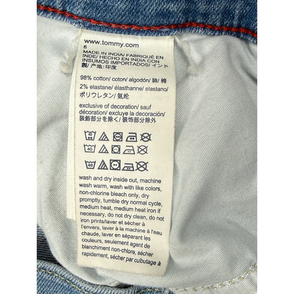Tommy Hilfiger womens jeans light wash  raw distressed hem high rise Sz 6 - Picture 11 of 16